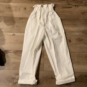 Frankie Shop - White high waisted oversized pants (jean material)